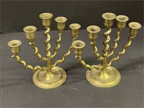 Antique Brass Candelabras - 8x8