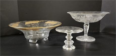 Vintage Cut Glass/Crystal Trio