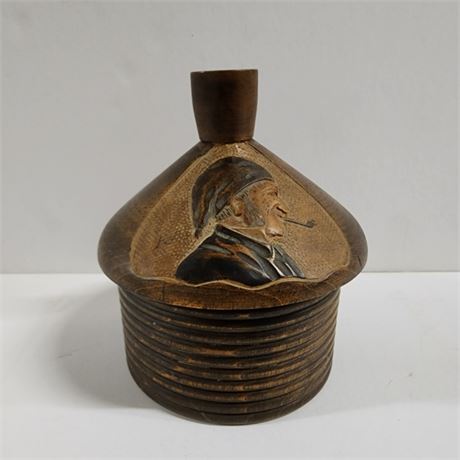 Antique Hand Carved Tobacco Container