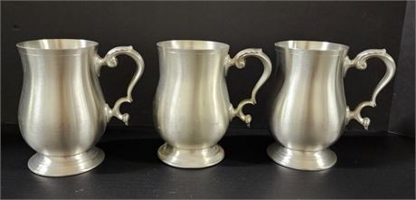 Collectible Jowle Pewter Mug Trio