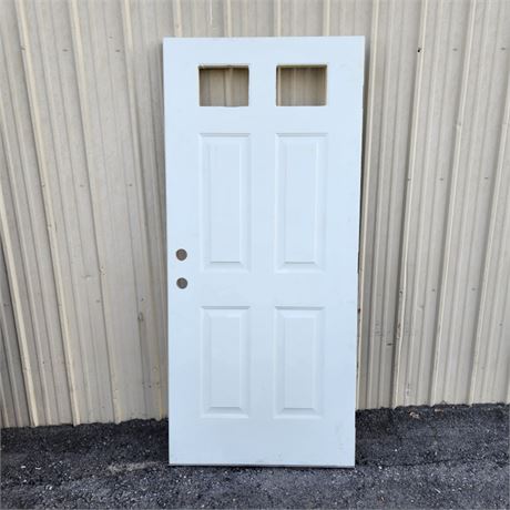 36x79 Exterior Door Slab, White, 3/0 RH, 6 Panel w/