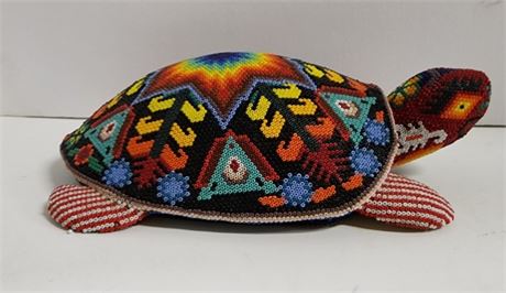 Cool Collectible Beaded Wood Turtle