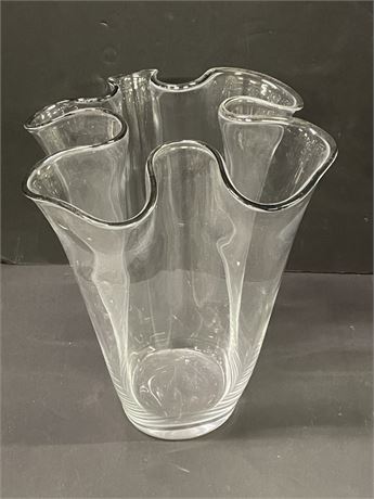 Vintage Scalloped Glass Vase...11x14