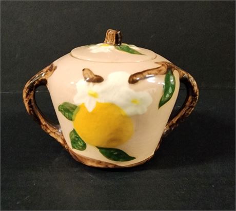 Vintage Hand Painted Hollywood Orange Blossom Sugar Bowl