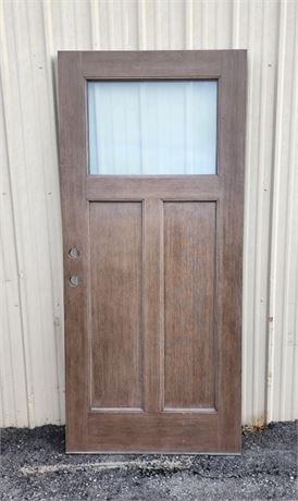 Exterior Door Slab, Brown, 3/0 RH, 2 Panel w/ Window, 36x79