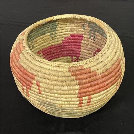 Collectible Woven Basket, 10" tall x 12+" dia