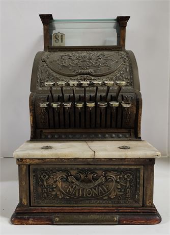 Antique National Cash Register, Shipped to W.J. Mcauley in Butte MT. Works!