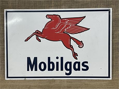 Mobilgas Reproduction Advertising Sign, 17.5x11.5