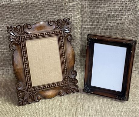 Two Carved Wood Picture Frames, 9x11 & 7x9