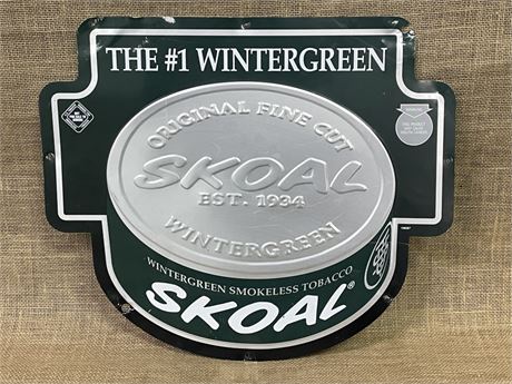 Wintergreen Skoal Advertising Sign, 20x17