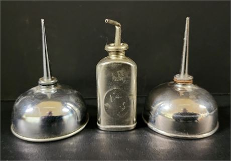 Vintage Small Tin Oiler Trio