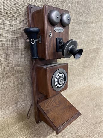 Working Reproduction of 1882 Bell Telephone, 7.5" wide x 24" tall