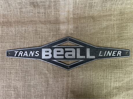 Beall Trans Liner Emblem from Semi Trailer Built in Billings MT, 18" long