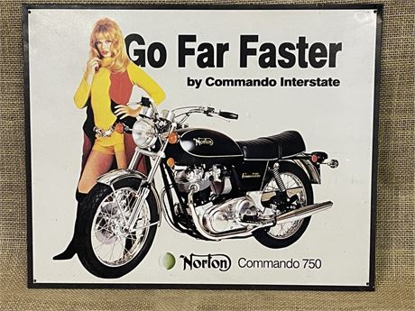 Norton Commando 750 Reproduction Advertising Sign, 16x13