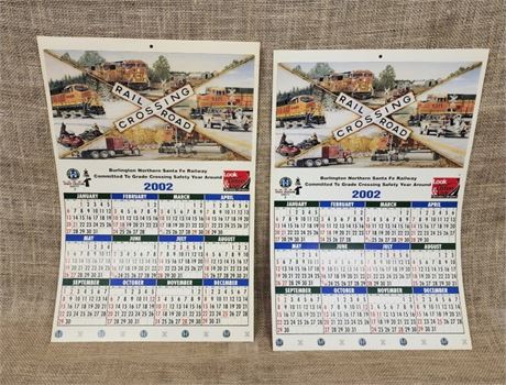 2002 BNRR Wall Calendar Pair