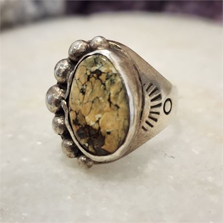 Seven Dwarves Turquoise Ring set in Sterling Silver (925) by Ron Singer-Sz 9½