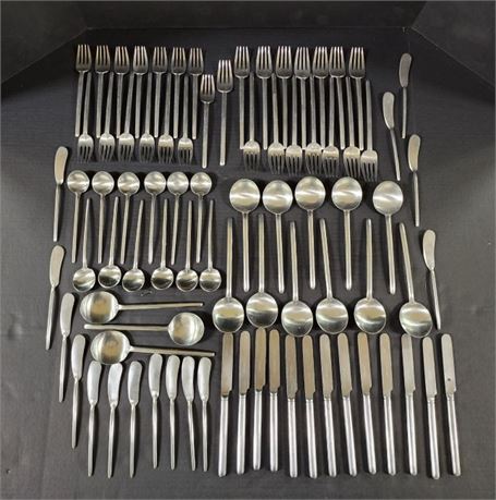 Vintage Lauffer Holland 18/8 Stainless Flatware, Service For 12