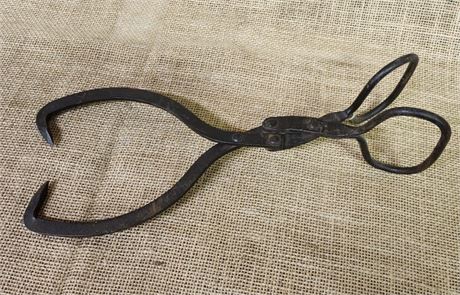 Antique Wrought Iron Ice Tongs