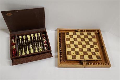 Vintage Traveling Chess & Multi Game Board Sets
