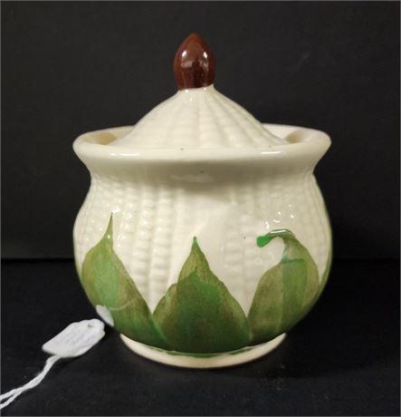 Vintage Shawnee White Corn Lidded Bowl