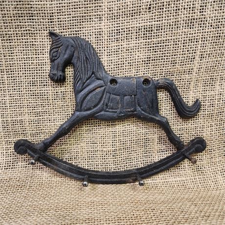 Antique Cast Iron Horse Wall Hanger