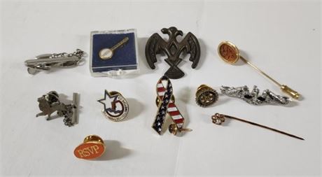 Assorted Vintage Pins and Tie Bars