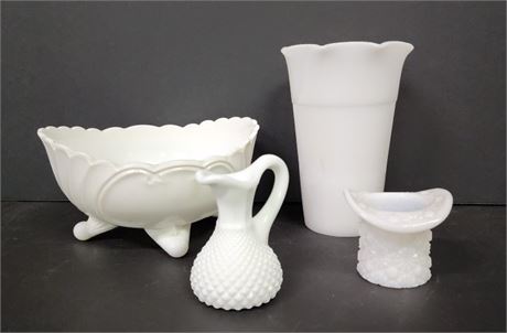 Vintage Milk Glass Quad