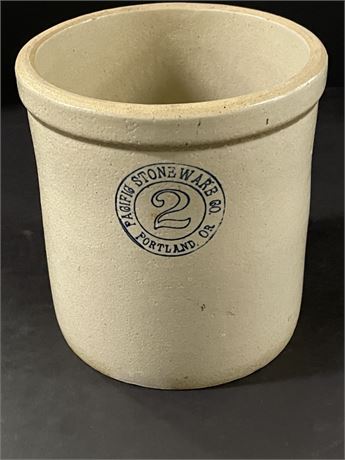 Vintage 2 gal Pacific Stoneware Co. Portland, OR Crock