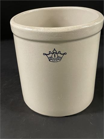 Rare Antique R.R.P. 1 Gallon Stoneware Crock by Robinson Ransbottom U.S.A.