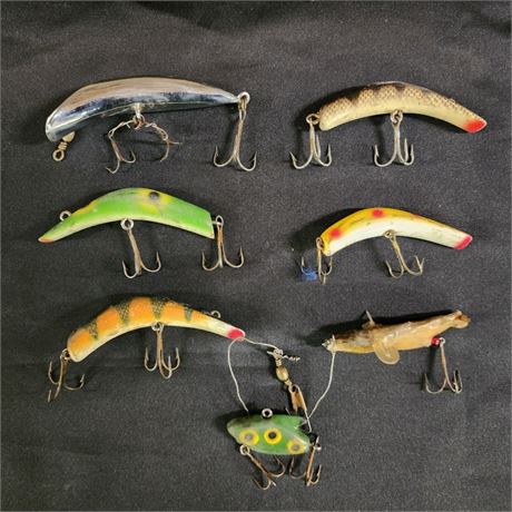 Assorted Vintage Fishing Lures, Some Kautzky Lazy Ike and Lazy Dazy