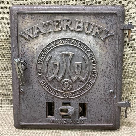 Antique Waterman-Waterbury Company Cast Iron Furnace Door