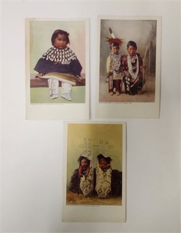 Vintage RA Rinehart Tinted Photo Print Post Card Trio