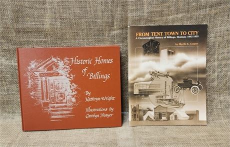 Vintage Billings MT Historic Homes & Chronological Book of Billings Pair