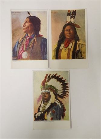 Vintage RA Rinehart Tinted Photo Print Post Card Trio