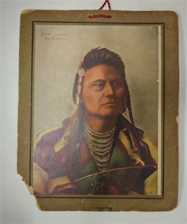 "Chief Joseph" Vintage 1900's F.A. Rinehart Tinted Photo Print - 8x10