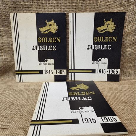 1915-1965 Wolf Point MT Golden Jubilee 50yr Commemorative History Book Trio