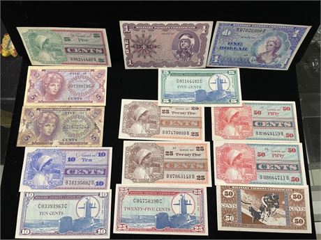 Assorted Vintage Paper Currency