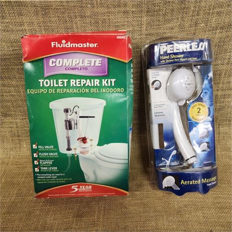 NIB Toilet Repair Kit & Hand Shower Head w/ Hose