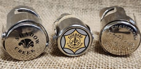 Vintage Champagne Bottle Stopper Cap Trio Including Veuve Clicquot Worth $80