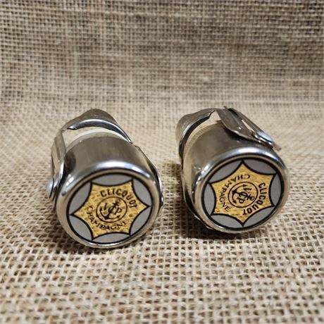 Vintage Veuve Clicquot Champagne Bottle Stopper Pair, $160 Valuation