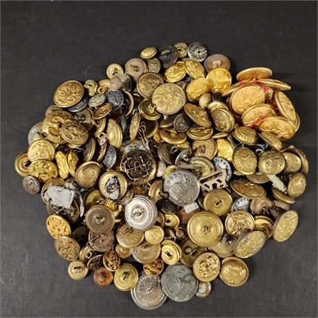 Assorted Vintage Military Uniform Buttons...Large Lot