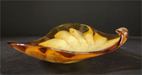 Vintage Hand Blown Glass Candy Dish