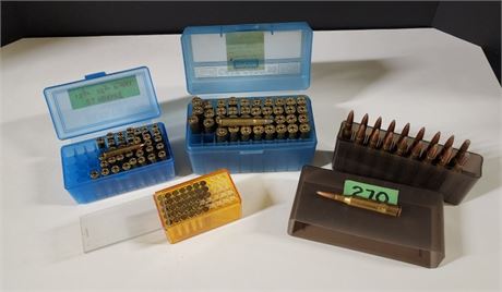 Assorted Caliber Live Ammo with Cases...125pc