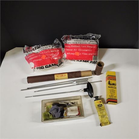 Assorted Gun Care Items & Game Bags