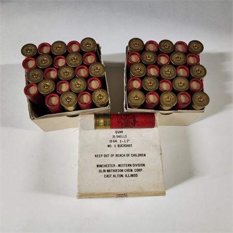 Vintage Winchester 10 Gauge 3-1/2"-#3 Buck Shot Shells...50pc