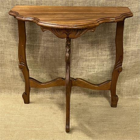 Small Carved Wood Accent Table - 24x12x24