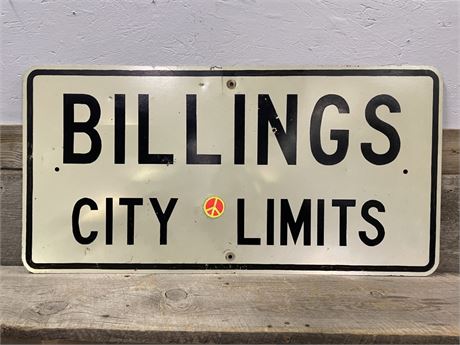 Metal Billings City Limits Sign - 36x18