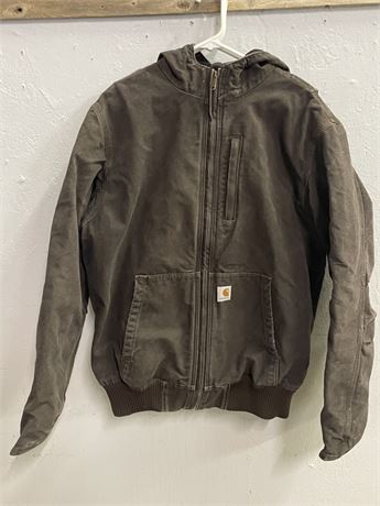 Hooded Carhartt Full Swing Canvas Jacket with Fleece Lining - Lg Tall