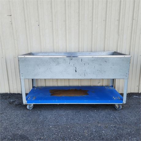 Rolling Stainless Tub w/ Drain - 58x23x32 (4" tub depth)