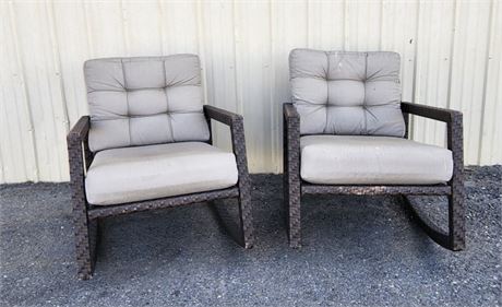 2 Rocking Patio Chairs w/ Cushions